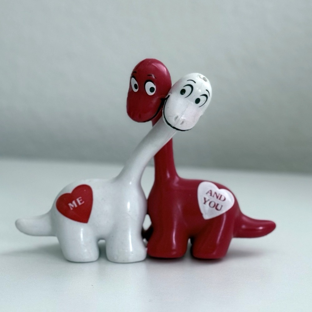 1987 Applause Dyno Rubber Toy "Two For Love" Vintage Valentines Gift